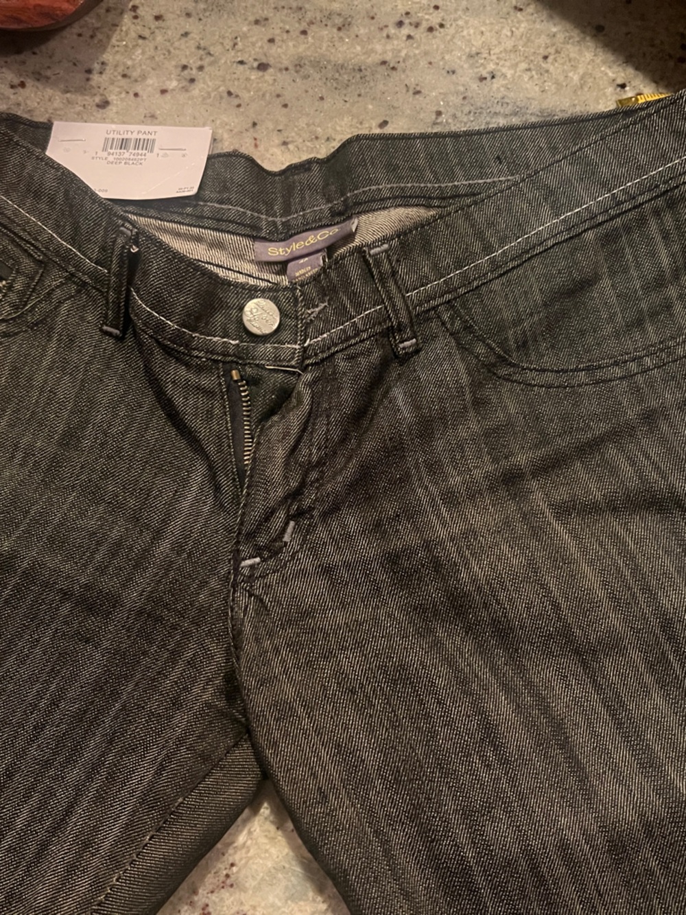 NWT Style & Co. Straight Leg Utility Pant Jeans in Black